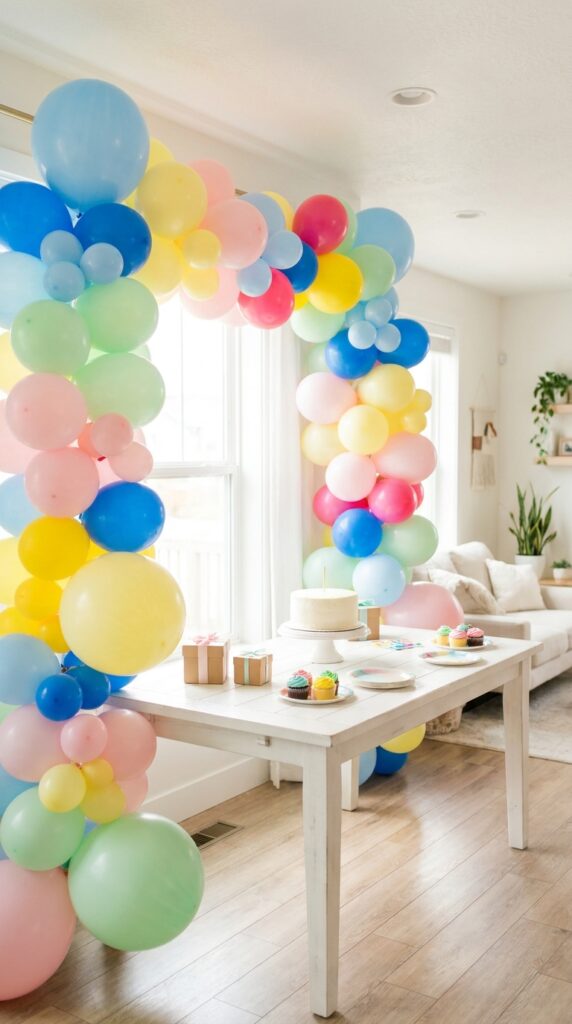 Stranger Things balloon garland party table