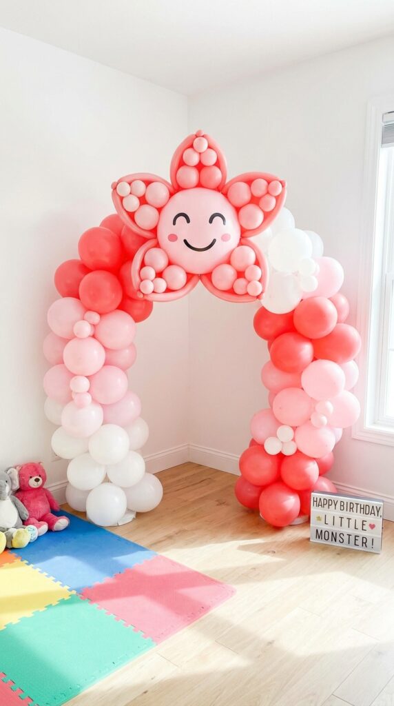 Cute demogorgon balloon decoration for toddler party