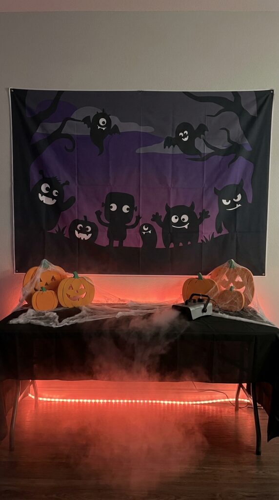 Demogorgon themed birthday backdrop