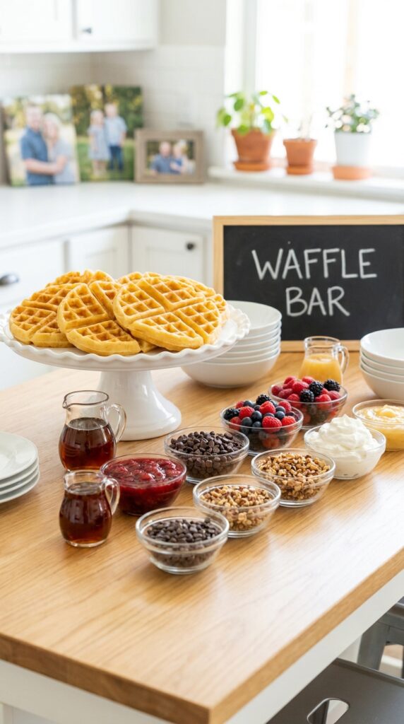 Eggo waffle snack station birthday party