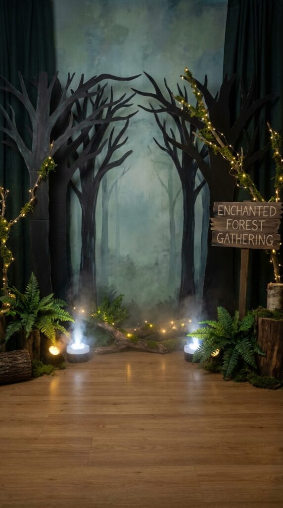 Forest themed Stranger Things backdrop