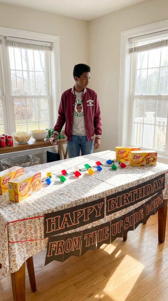 Lucas Sinclair casual outfit with jacket and jeans