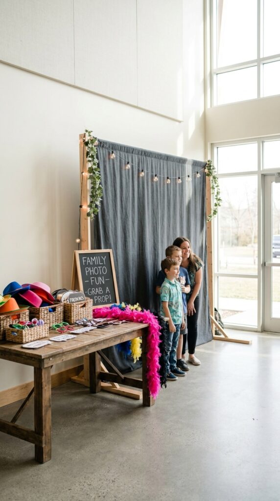 Simple birthday photo booth with themed props