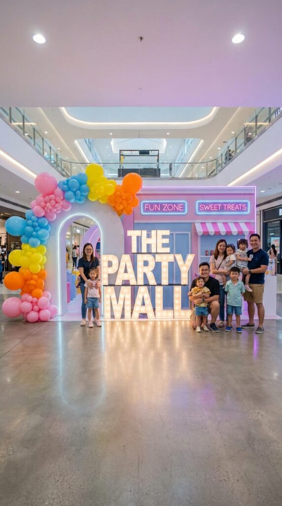 Starcourt mall themed backdrop