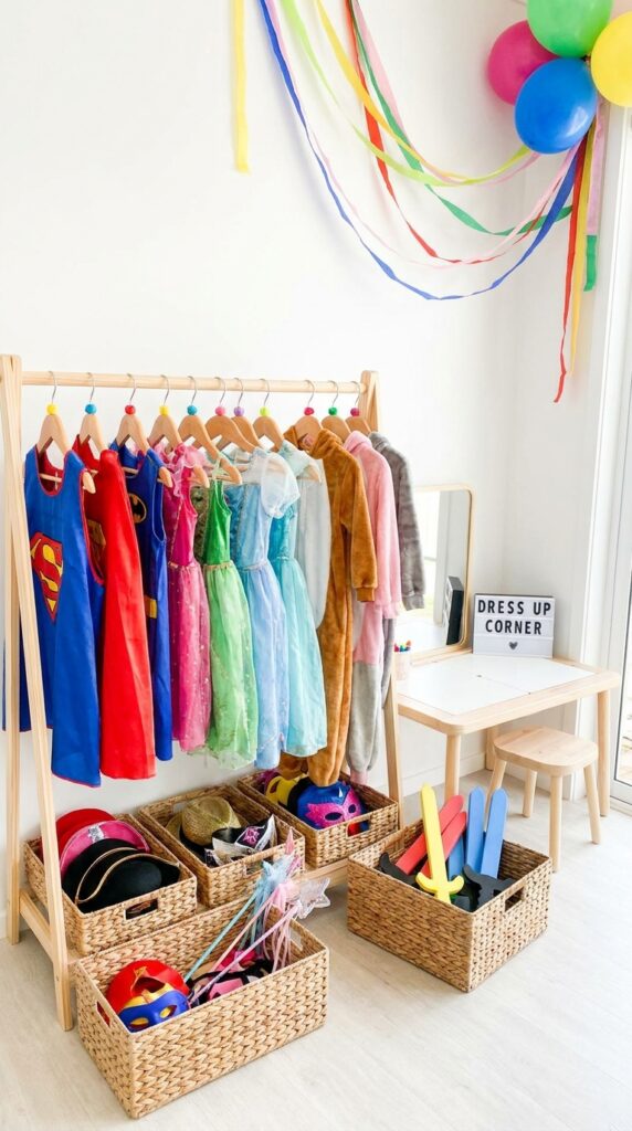 Kids costume corner Stranger Things party