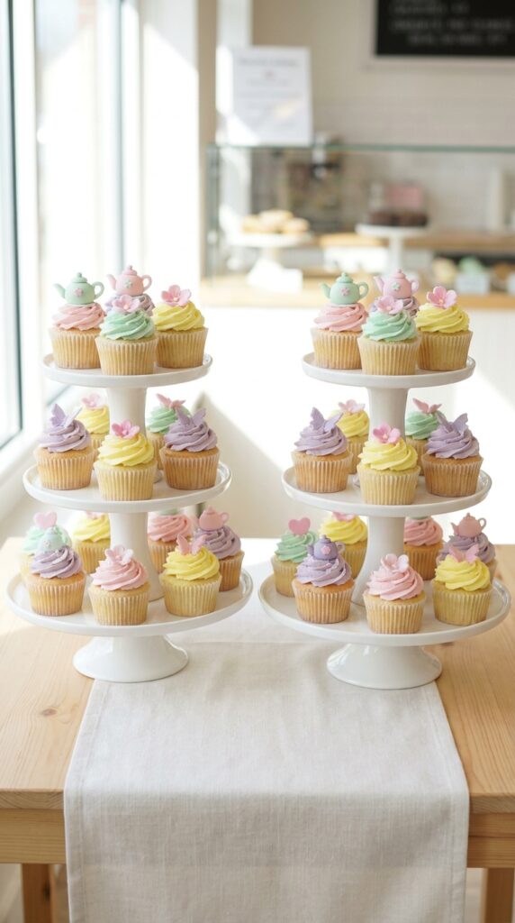 Stranger Things themed cupcakes with decorative toppers